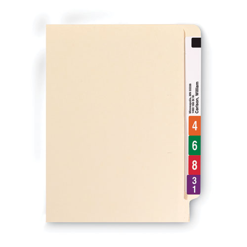 Fastener Folder With Divider, 0.75" Expansion, 1 Divider, 4 Fasteners,Letter Size, Manila Exterior, 50/box