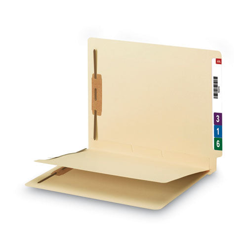 Fastener Folder With Divider, 0.75" Expansion, 1 Divider, 4 Fasteners,Letter Size, Manila Exterior, 50/box