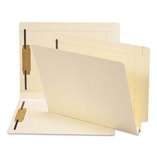 End Tab W-fold Fastener Folders With Reinforced Tabs,1.5" Expansion, 2 Fasteners, Letter Size, Manila, 50/box