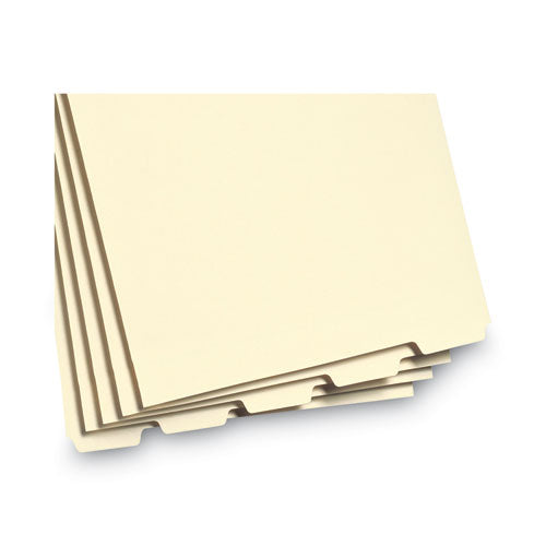 Stackable Folder Dividers With Fasteners, 1/5-cut Bottom Tab, 1 Fastener, Letter Size, Manila, 4 Dividers/set, 50 Sets.