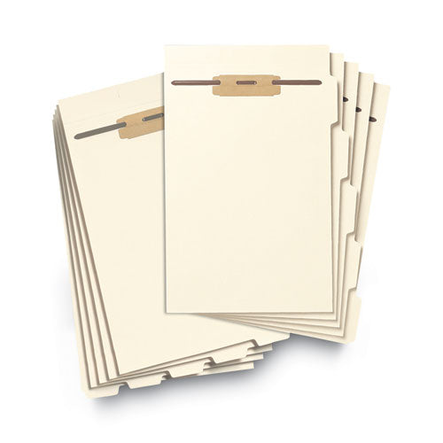 Stackable Folder Dividers With Fasteners, 1/5-cut Bottom Tab, 1 Fastener, Legal Size, Manila, 4 Dividers/set, 50 Sets.