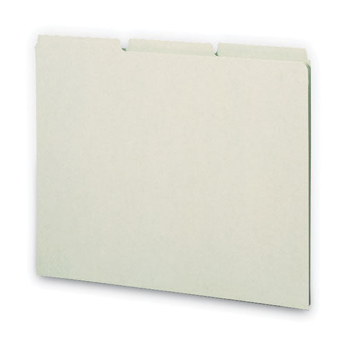 Recycled Blank Top Tab File Guides, 1/3-cut Top Tab, Blank, 8.5 X 11, Green, 100/box.