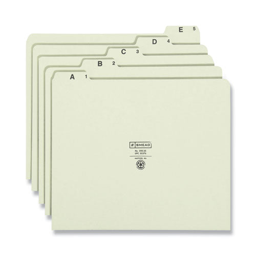 Alphabetic Top Tab Indexed File Guide Set, 1/5-cut Top Tab, A To Z, 8.5 X 11, Green, 25/set.