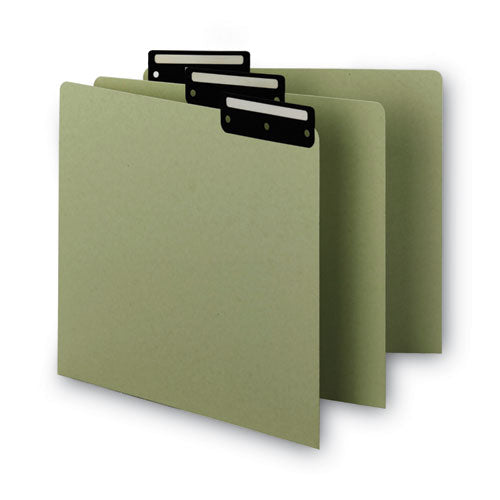 Recycled Blank Top Tab File Guides, 1/3-cut Top Tab, Blank, 8.5 X 11, Green, 50/box.