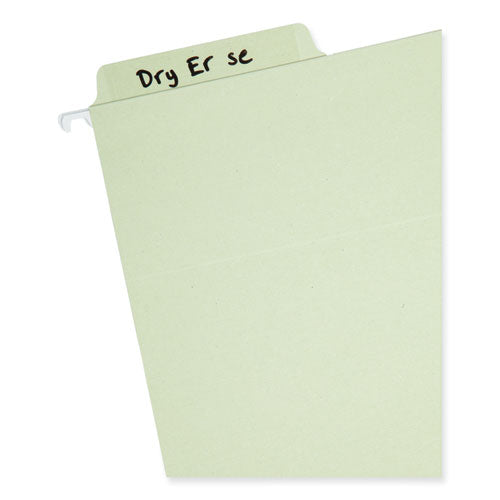 Erasable Fastab Hanging Folders, Letter Size, 1/3-cut Tabs, Moss, 20/box.