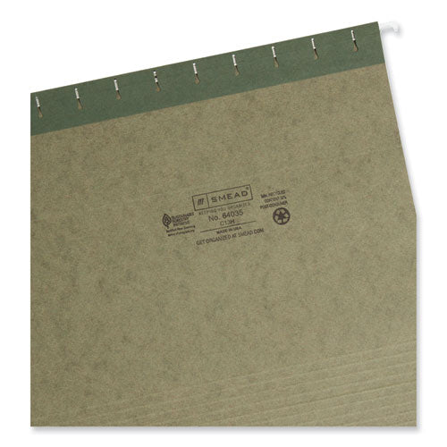 Hanging Folders, Letter Size, 1/3-cut Tabs, Standard Green, 25/box.