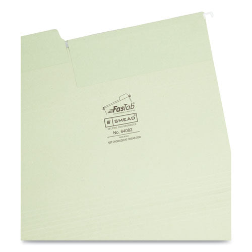 Fastab Hanging Folders, Letter Size, 1/3-cut Tabs, Moss, 20/box.