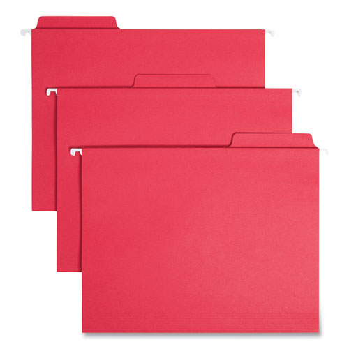 Fastab Hanging Folders, Letter Size, 1/3-cut Tabs, Red, 20/box.