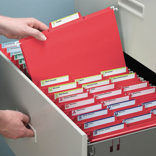 Fastab Hanging Folders, Letter Size, 1/3-cut Tabs, Red, 20/box.