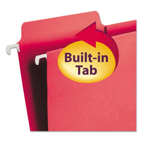 Fastab Hanging Folders, Letter Size, 1/3-cut Tabs, Red, 20/box.