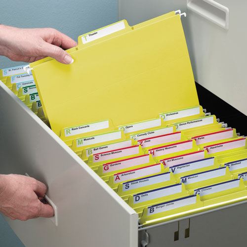 Fastab Hanging Folders, Letter Size, 1/3-cut Tabs, Yellow, 20/box.