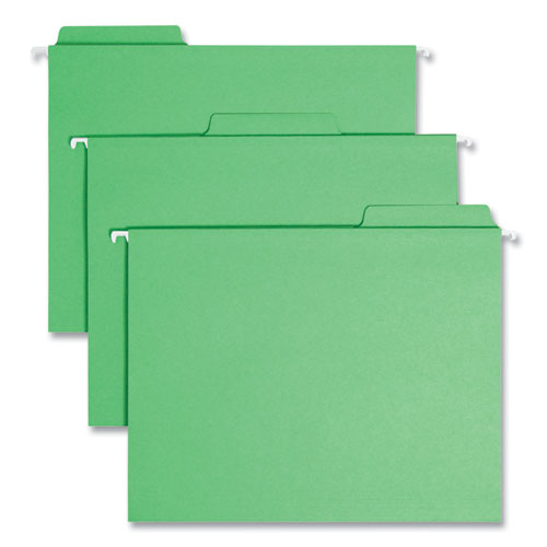 Fastab Hanging Folders, Letter Size, 1/3-cut Tabs, Green, 20/box.