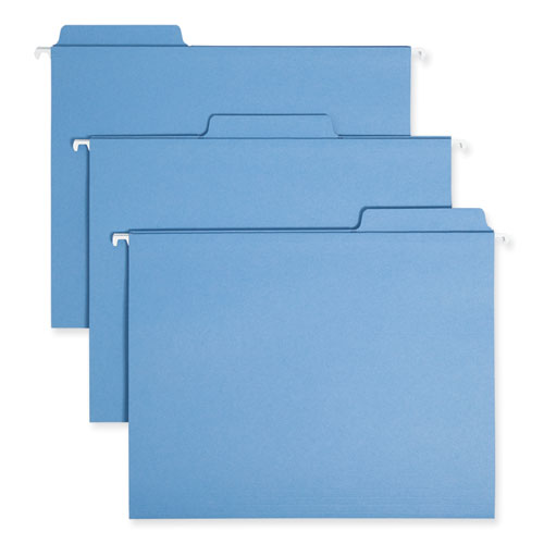 Fastab Hanging Folders, Letter Size, 1/3-cut Tabs, Blue, 20/box.