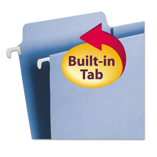 Fastab Hanging Folders, Letter Size, 1/3-cut Tabs, Blue, 20/box.