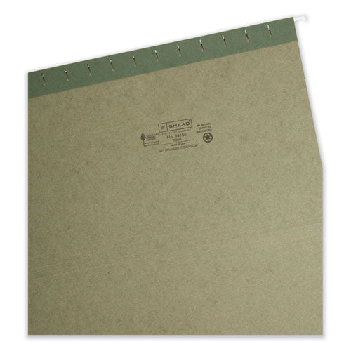 Hanging Folders, Legal Size, 1/5-cut Tabs, Standard Green, 25/box.