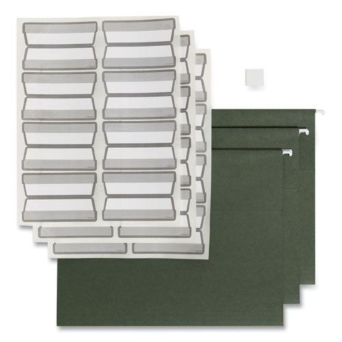 100% Recycled Hanging File Folders With Protab Kit, Letter Size, 1/3-cut, Standard Green.