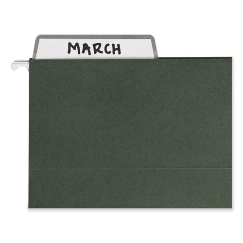 100% Recycled Hanging File Folders With Protab Kit, Letter Size, 1/3-cut, Standard Green.