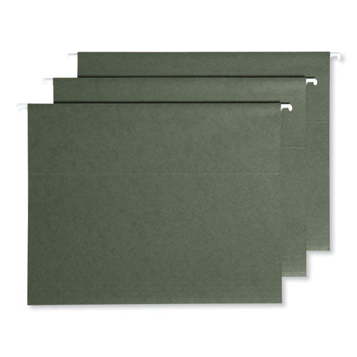 100% Recycled Hanging File Folders With Protab Kit, Letter Size, 1/3-cut, Standard Green.