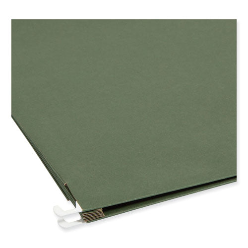 Hanging Pockets With Full-height Gusset, 1 Section, 3.5" Capacity, Letter Size, Standard Green,10/box