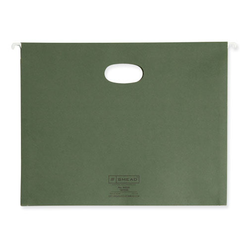 Hanging Pockets With Full-height Gusset, 1 Section, 3.5" Capacity, Letter Size, Standard Green,10/box