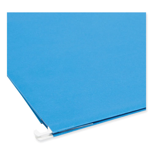 Hanging Pockets With Full-height Gusset, 1 Section, 3" Capacity, Letter Size, 1/5-cut Tabs, Sky Blue, 25/box.