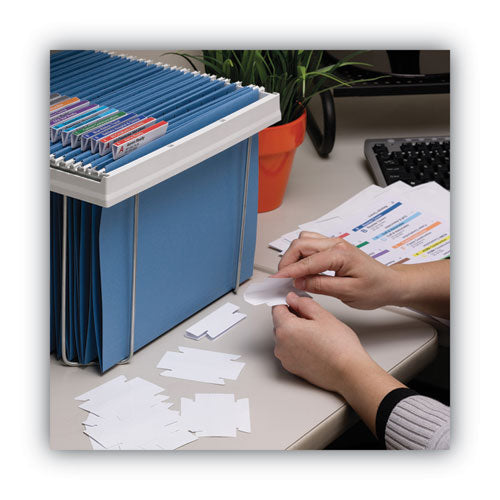 Viewables Hanging Folder Tabs And Labels, Quick-fold Tabs With Labels, 1/3-cut, White, 3.5" Wide, 45/pack.