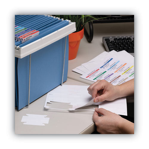 Viewables Hanging Folder Tabs And Labels, Quick-fold Tabs With Labels, 1/3-cut, White, 3.5" Wide, 45/pack.