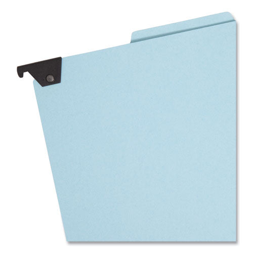 Fastab Hanging Pressboard Classification Folders, 2 Dividers, Letter Size, Blue.