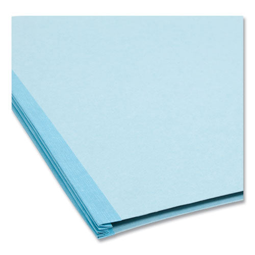 Fastab Hanging Pressboard Classification Folders, 2 Dividers, Letter Size, Blue.