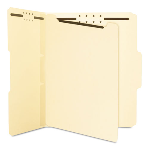 Self-adhesive Folder Dividers With Twin-prong Fasteners For Top/end Tab Folders, 1 Fastener, Letter Size, Manila, 25/pack.