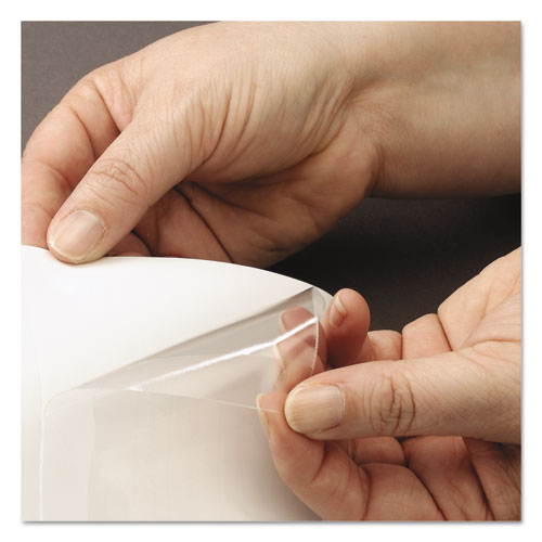 Self-adhesive Poly Pockets, Top Load, 4.06 X 3, Clear, 100/box.