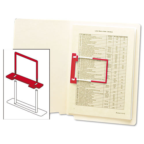 U-clip Bonded Fasteners, 2" Capacity, 2.75" Center To Center, Red/white, 100/box.