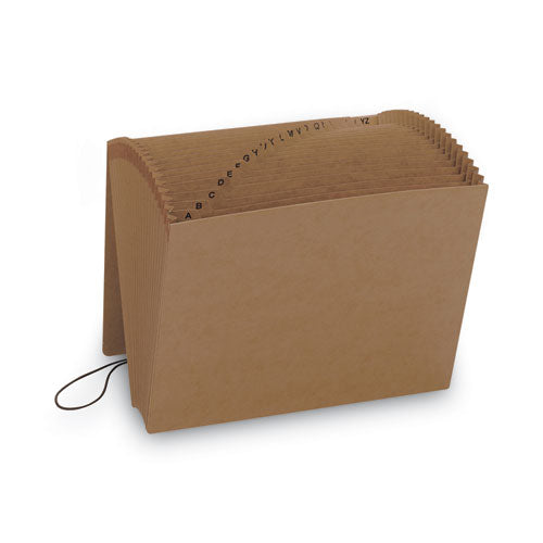 Indexed Expanding Kraft Files, 21 Sections, Elastic Cord Closure, 1/21-cut Tabs, Letter Size, Kraft.