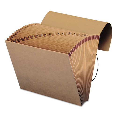 Indexed Expanding Kraft Files, 21 Sections, Elastic Cord Closure, 1/21-cut Tabs, Letter Size, Kraft.