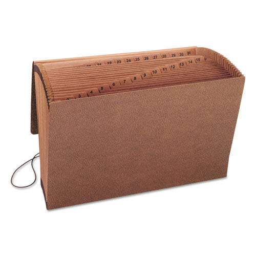 Tuff Expanding Wallet, 31 Sections, Elastic Cord Closure, 1/15-cut Tabs, Legal Size, Redrope.