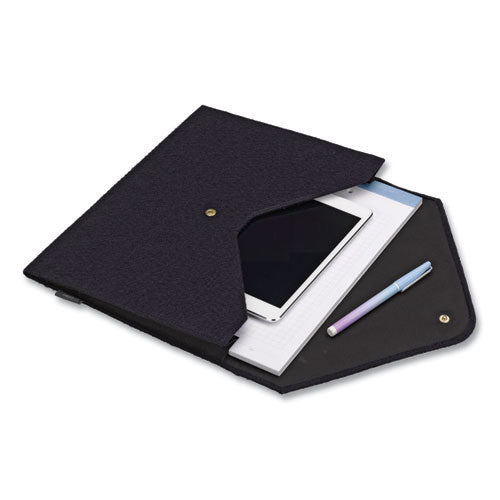 Soft Touch Cloth Expanding Files, 2" Expansion, 1 Section, Snap Closure, Letter Size, Dark Blue.