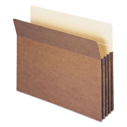 Recycled Top Tab File Pockets, 3.5" Expansion, Letter Size, Redrope, 25/box.