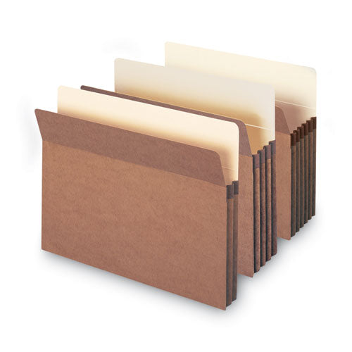 Redrope Drop Front File Pockets, 5.25" Expansion, Letter Size, Redrope, 10/box.