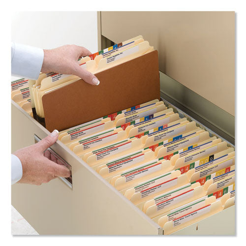 Redrope Drop Front File Pockets, 5.25" Expansion, Letter Size, Redrope, 10/box.