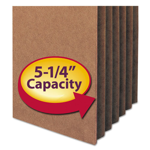 Redrope Drop Front File Pockets, 5.25" Expansion, Letter Size, Redrope, 10/box.