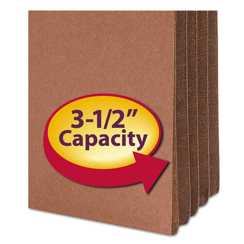 Redrope Drop-front File Pockets With Fully Lined Gussets, 3.5" Expansion, Letter Size, Redrope, 10/box.