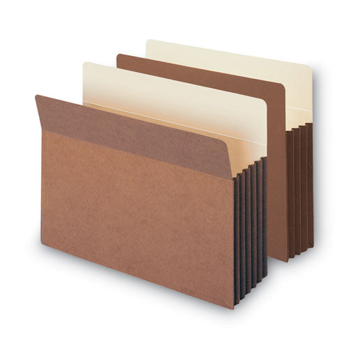 Redrope Drop-front File Pockets With Fully Lined Gussets, 3.5" Expansion, Letter Size, Redrope, 10/box.