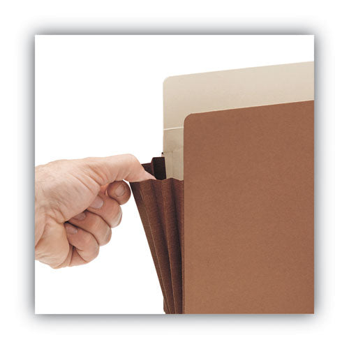 Redrope Drop-front File Pockets With Fully Lined Gussets, 3.5" Expansion, Letter Size, Redrope, 10/box.