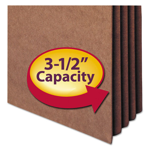 Redrope Tuff Pocket Drop-front File Pockets With Fully Lined Gussets, 3.5" Expansion, Letter Size, Redrope, 10/box.