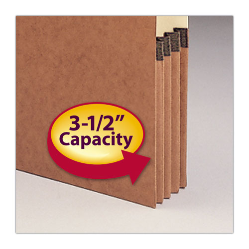 Redrope Drop-front End Tab File Pockets, 3.5" Expansion, Letter Size, Redrope, 10/box.