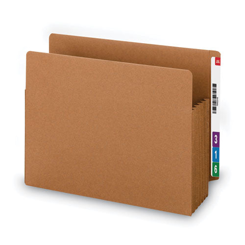 Heavy-duty Redrope End Tab Tuff Pockets, 5.25" Expansion, Letter Size, Redrope, 10/box.