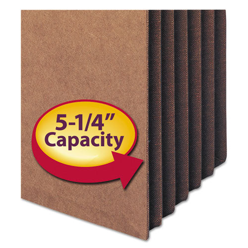 Redrope Drop-front File Pockets With Fully Lined Gussets, 5.25" Expansion,Legal Size, Redrope, 10/box