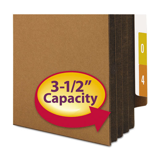 Redrope Drop-front End Tab File Pockets, Fully Lined 6.5" High Gussets,3.5" Expansion, Legal Size, Redrope/brown, 10/box