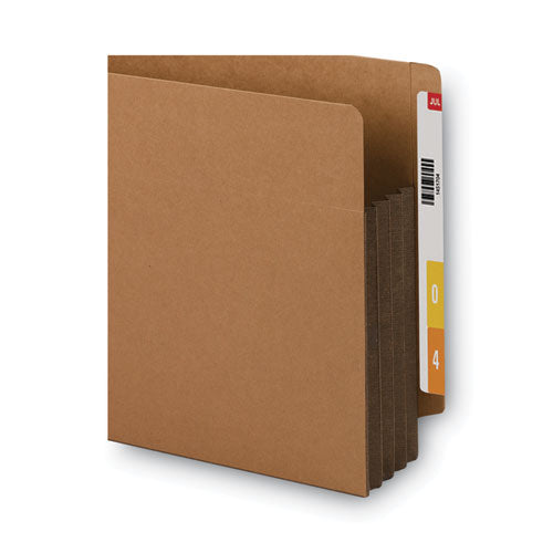 Redrope Drop-front End Tab File Pockets, Fully Lined 6.5" High Gussets,3.5" Expansion, Legal Size, Redrope/brown, 10/box