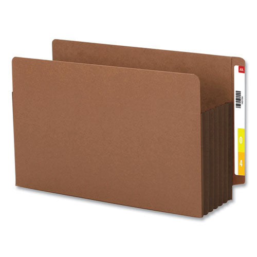 Redrope Drop-front End Tab File Pockets, Fully Lined 6.5" High Gussets,5.25" Expansion, Legal Size, Redrope/brown, 10/box